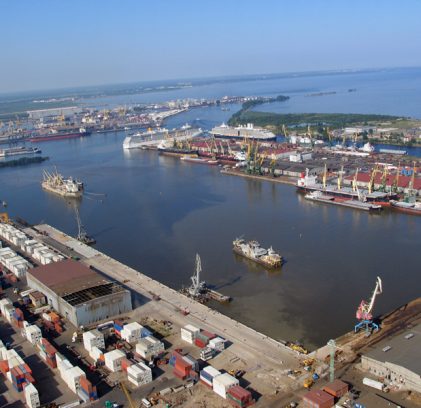 Construction of the ferry complex at the Kuryk sea port